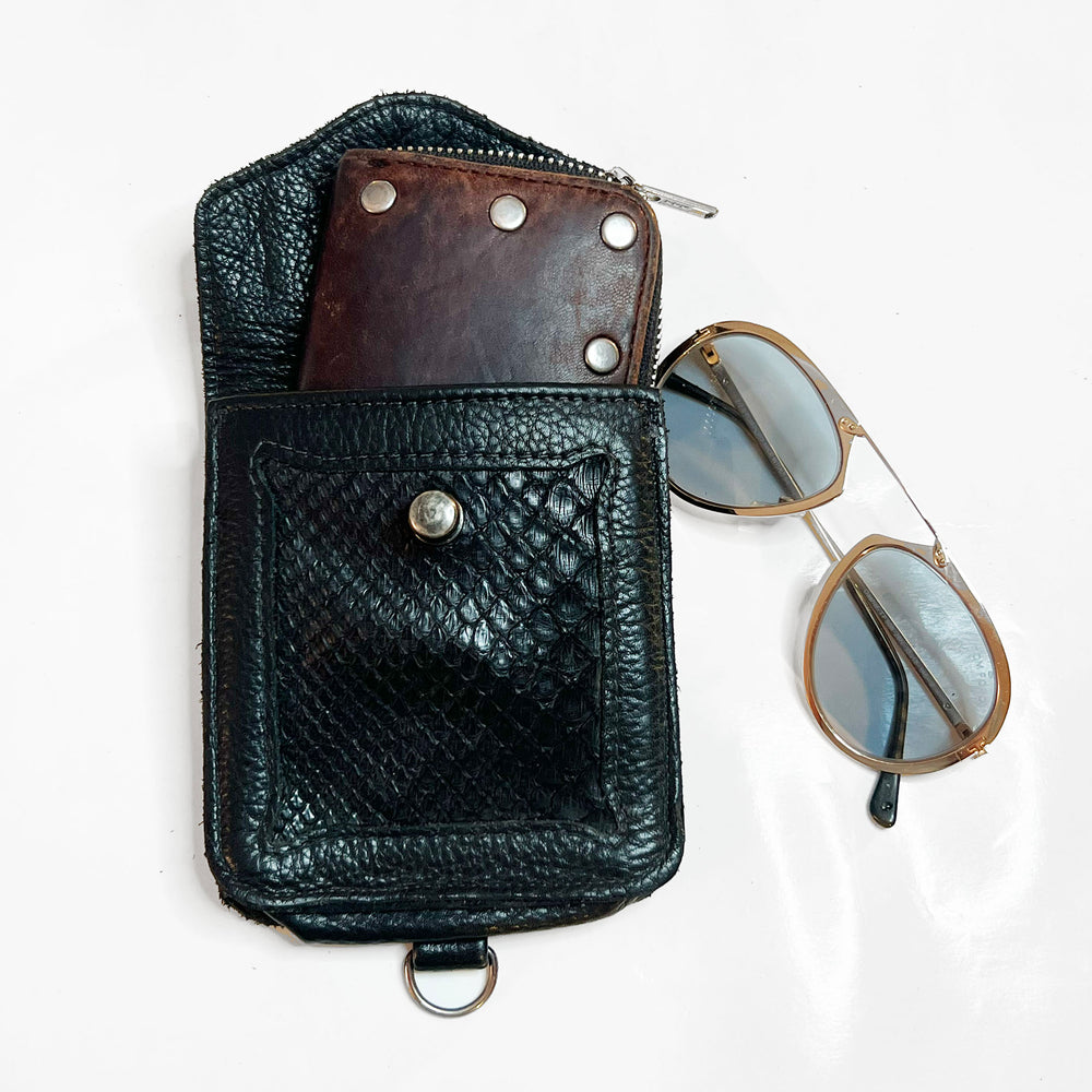 Small Sample Python Leather Belt Pouch