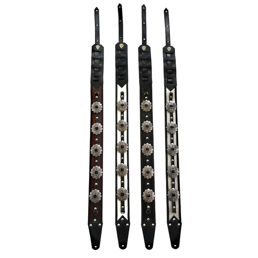 Rolling Thunder Leather Guitar Strap in White