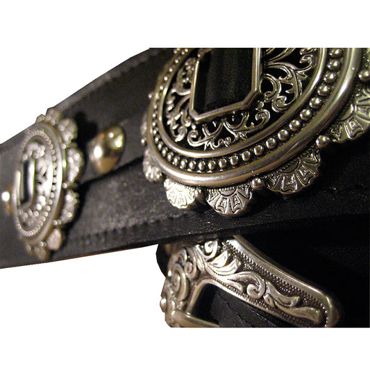 CUSTOM LEMMY KILMISTER MOTORHEAD BLACK BROWN STAMPED CONCHO VINTAGE STYLE 1970'S 1980'S 1990'S PUNK HEAVY METAL ROCK 'N' ROLL GLAM BASS RICKENBAKER GUITAR STRAP HEAVY LEATHER NYC MADE IN THE USA