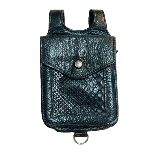 Small Sample Python Leather Belt Pouch