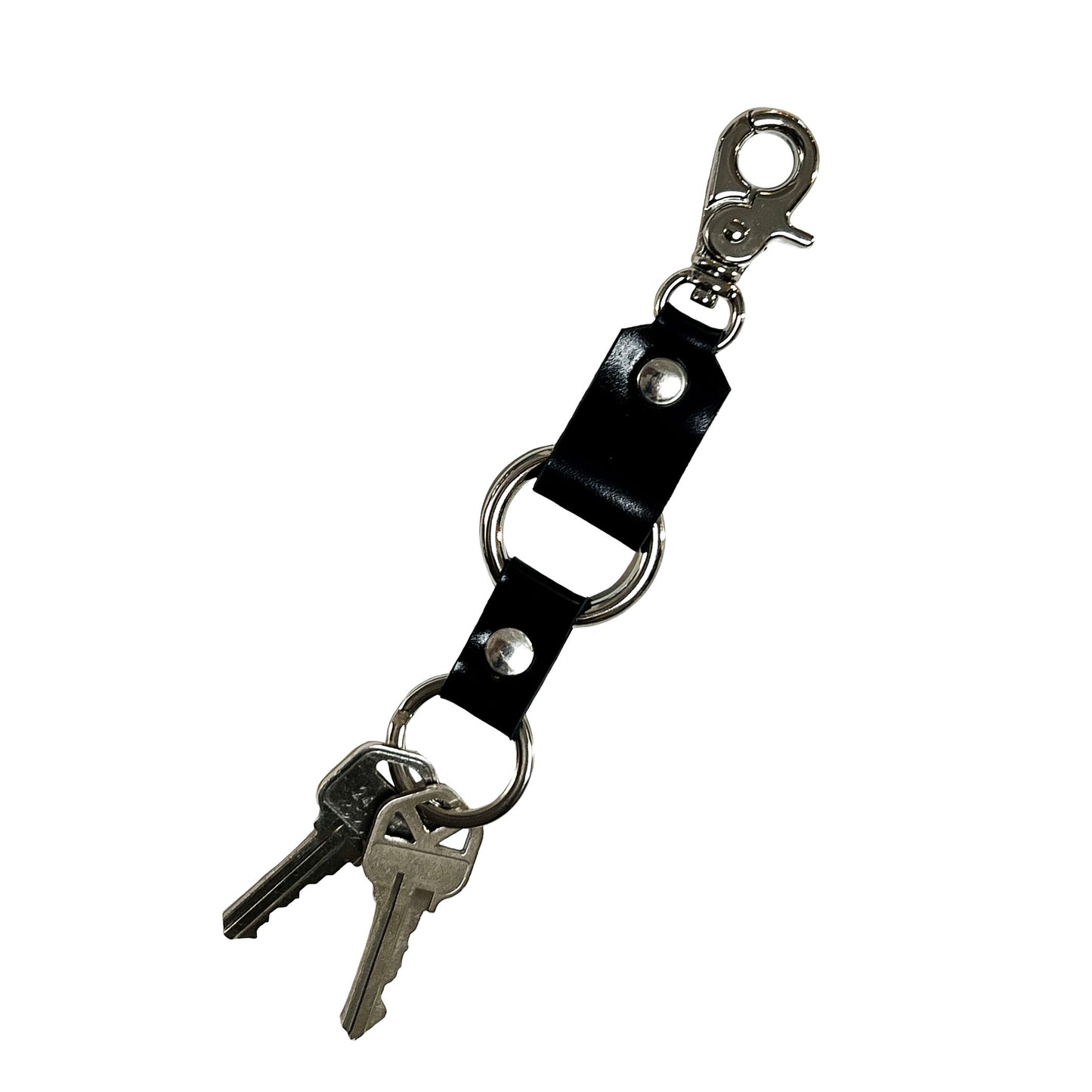 Devoura Keychain in Black Leather