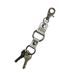 Devoura Keychain in Silver Studded Leather