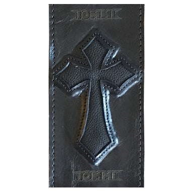 TONY IOMMI BLACK SABBATH HEAVY LEATHER NYC CUSTOM IRON CROSS SIGNATURE SG GUITAR STRAP MADE IN THE USA