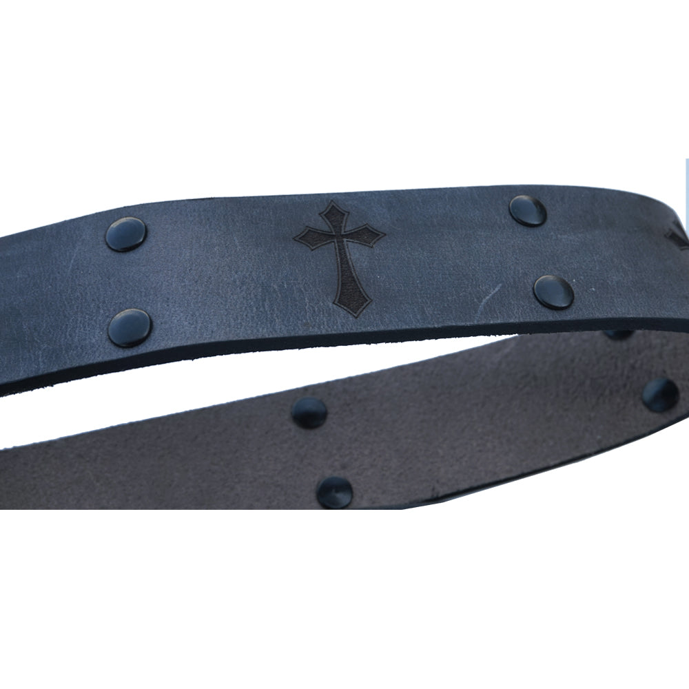 TONY IOMMI BLACK SABBATH HEAVY LEATHER NYC CUSTOM IRON CROSS SIGNATURE SG BELT MADE IN THE USA