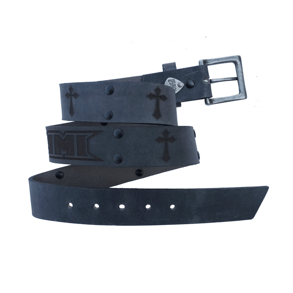 Cinturino Chitarra Tony Iommi Signature – Pelle Nera, Frange, Concho Western, Fatto In USA, Heavy Leather NYC